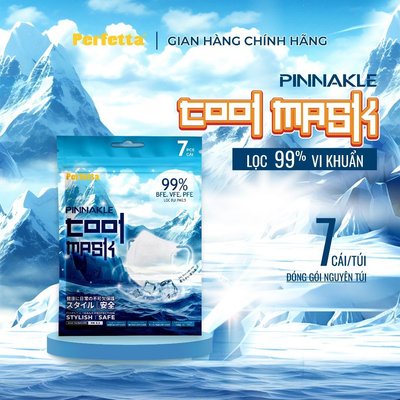 Combo 4 Gói Khẩu Trang Perfetta Pinnakle Cool Mask 3 Lớp Mát Lạnh Dáng 5D