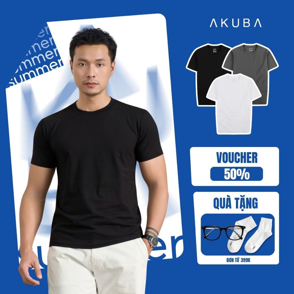 Áo Thun Nam AKUBA Tay Ngắn Trẻ Trung Thoáng Mát I 01JE0842