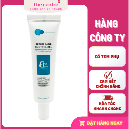 [hàng cty] 3Bmine Acne Control Gel – Gel Dưỡng Ẩm Giúp Giảm Mụn Và Mờ Dần Vết Thâm