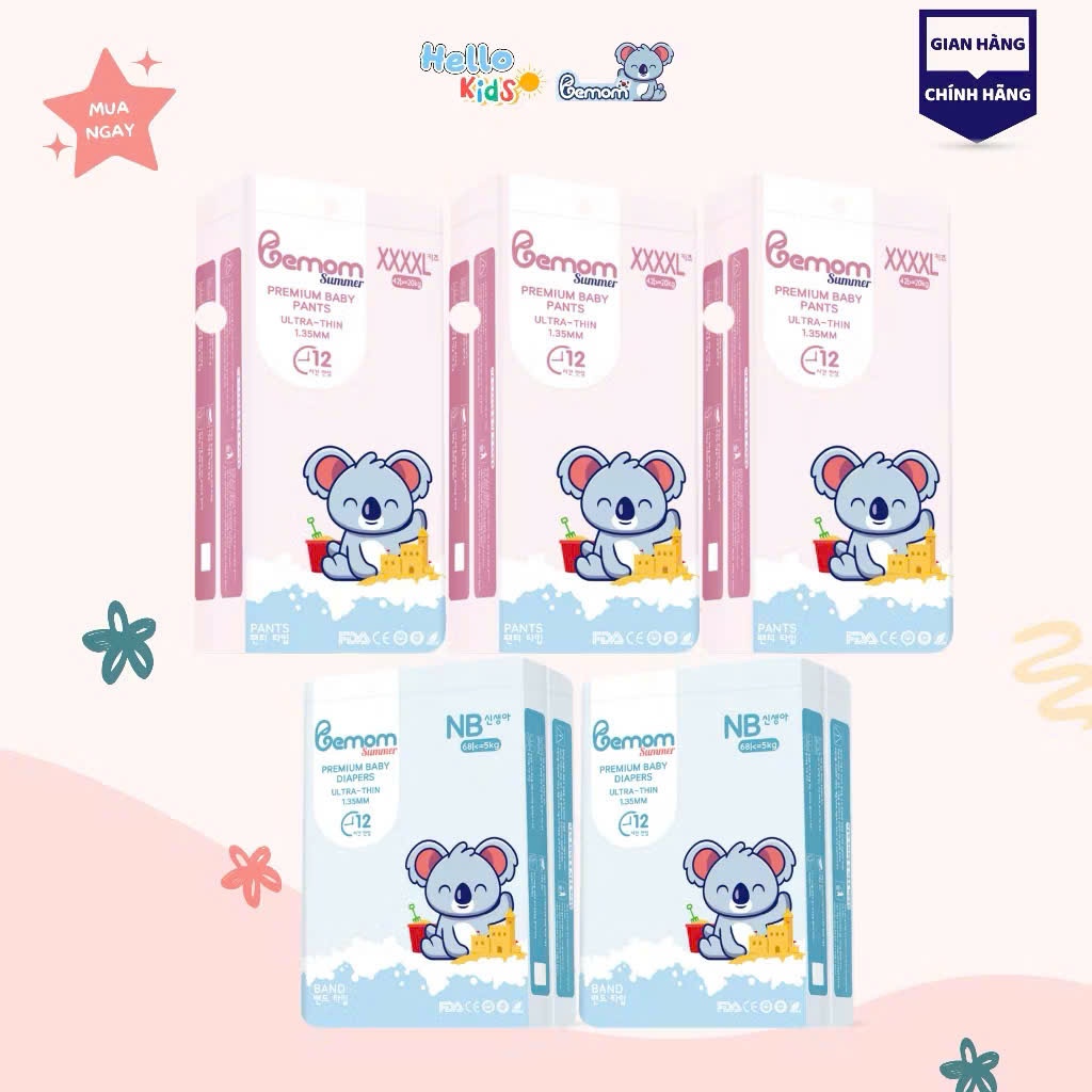 [ BEMOM ] 1 Bịch tã - bỉm bemom summer - bemom plus cho bé