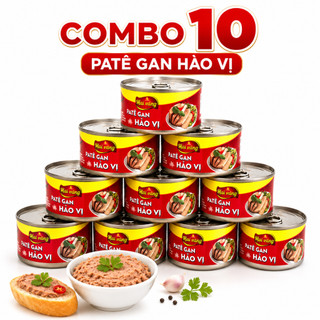 [ COMBO 10 HỘP ] Patê Gan Hảo Vị Vissan – Date 2029, HSD 36 Tháng, Ăn Liền Tiện Lợi