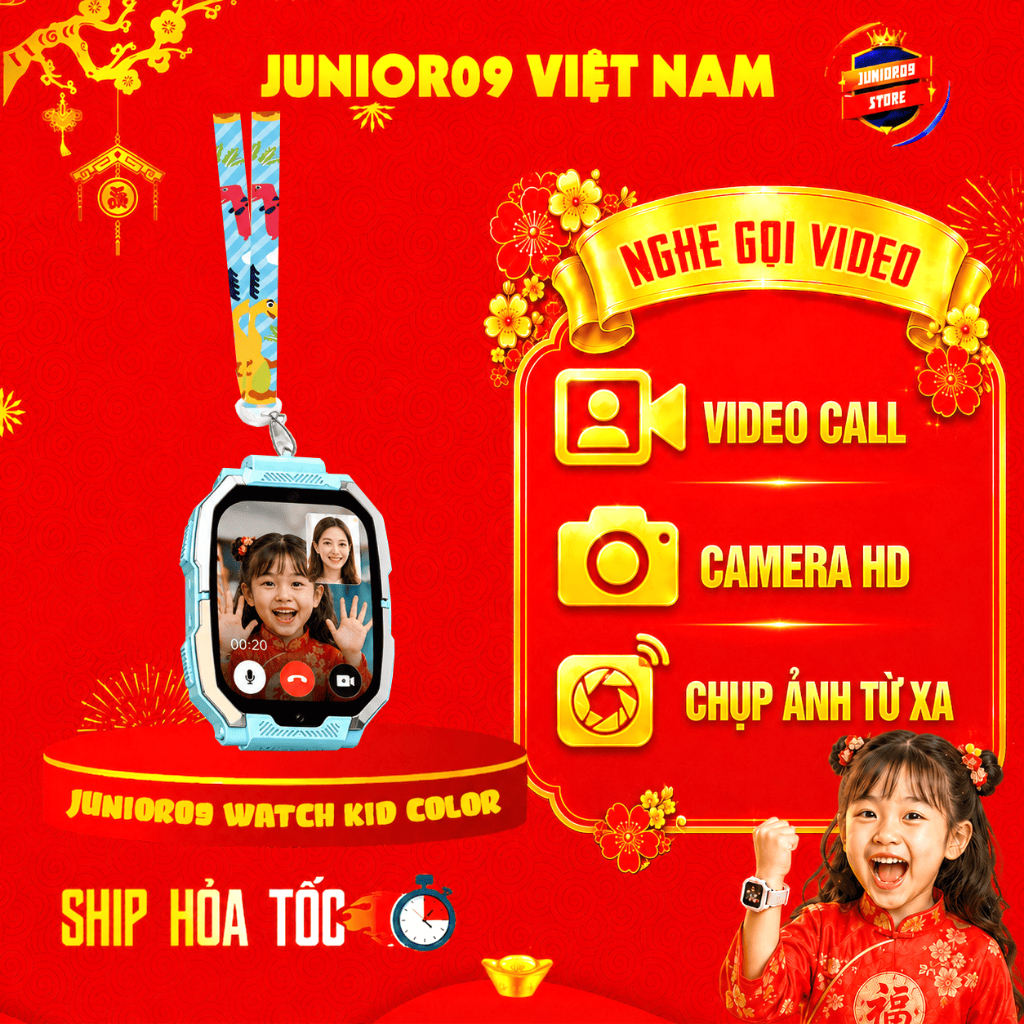 [ TẶNG DÂY ĐEO CỔ ] Đồng hồ thông minh Trẻ em JUNIOR09 WATCH KID COLOR | Lắp sim 4G Nghe gọi, Định vị GPS, Video Call | BigBuy360 - bigbuy360.vn