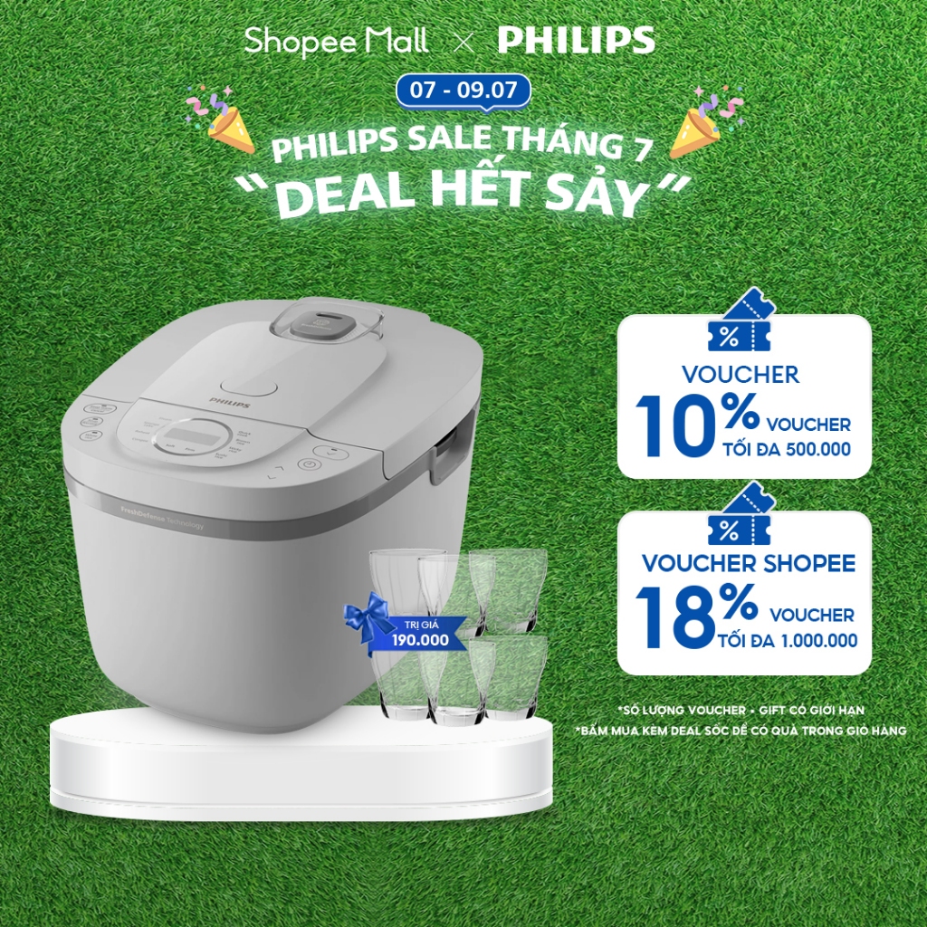 Nồi cơm điện tử Philips HD4719/32  1.8 lít - Hàng Chính Hãng