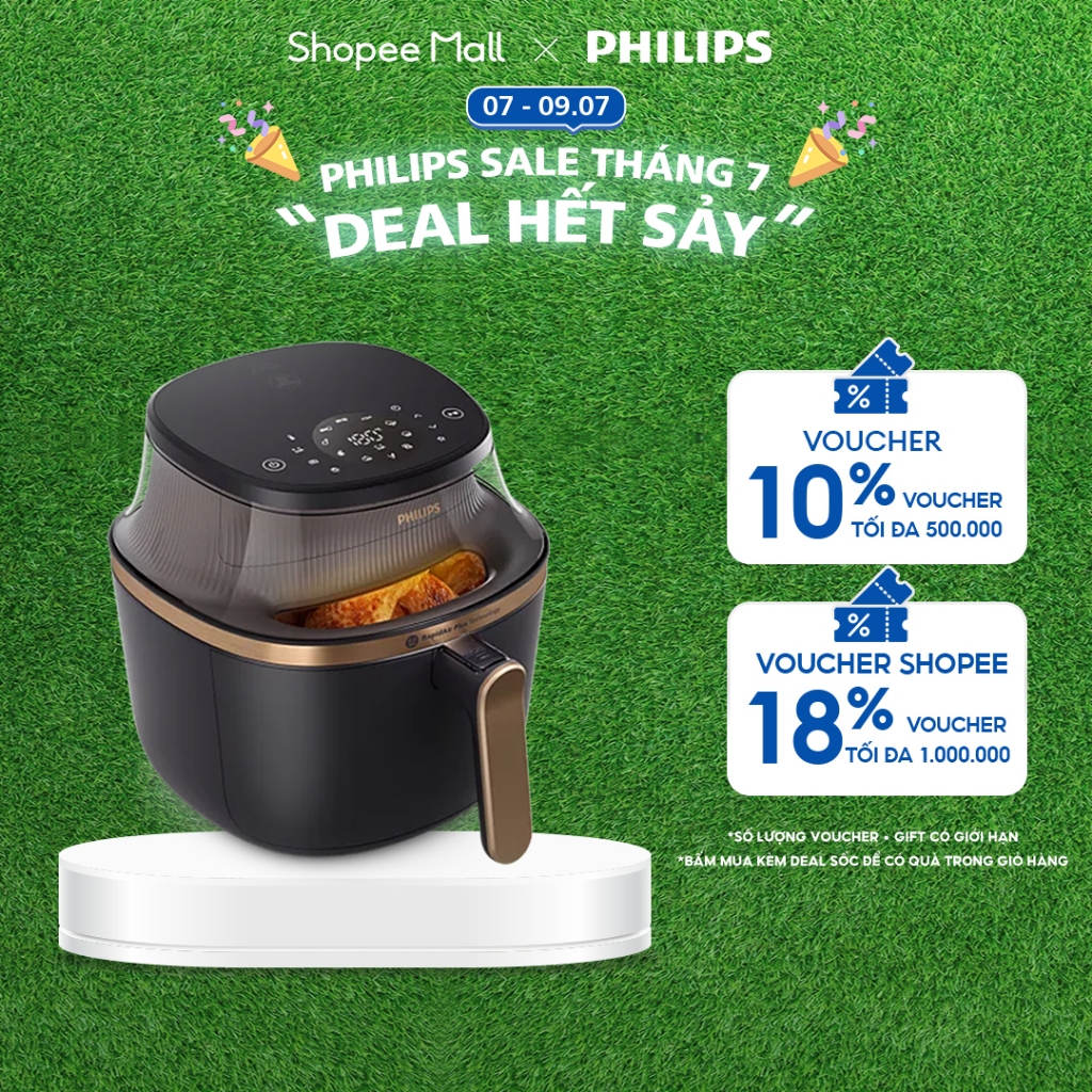 Nồi chiên không dầu Philips NA332/00 6.2 lít - Hàng Chính Hãng