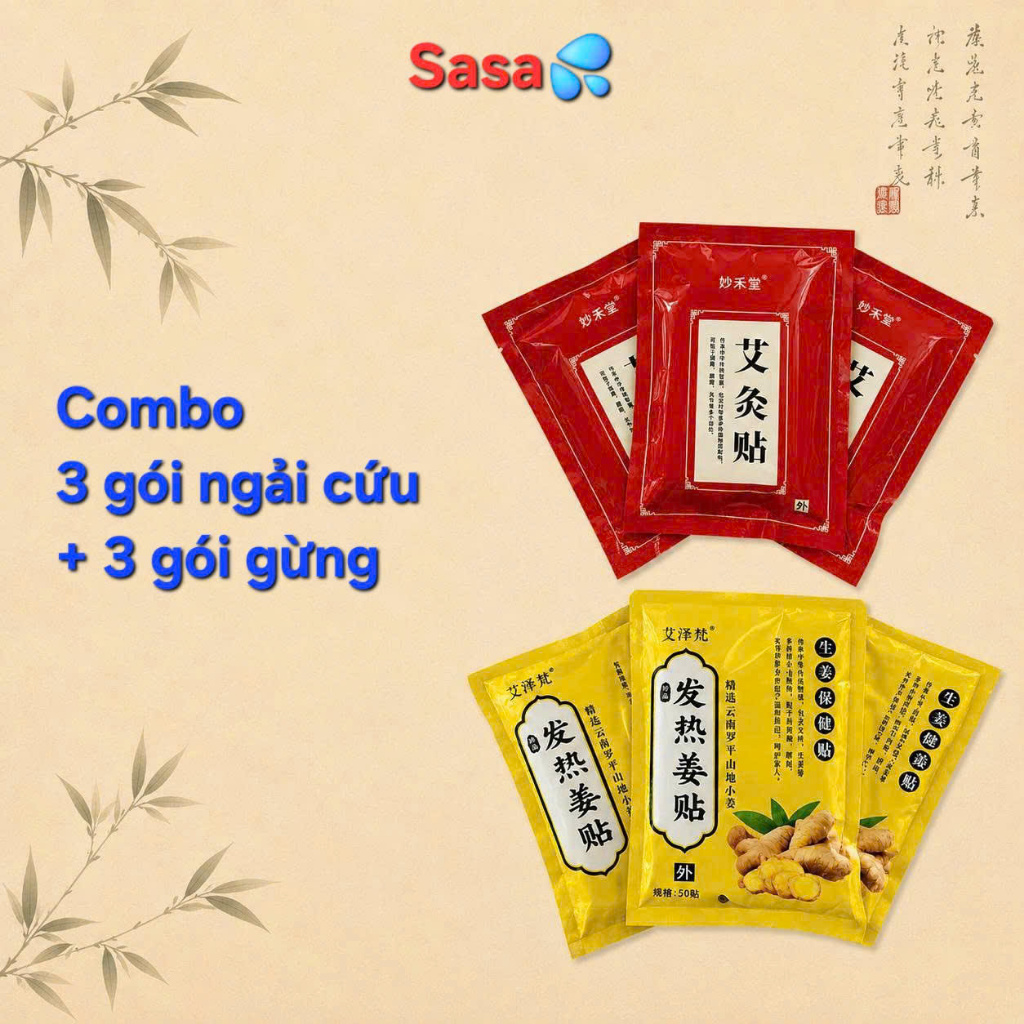 Combo 300 miếng cao dán nóng ngải cứu đông y giúp giảm đau cổ vai gáy hiệu quả