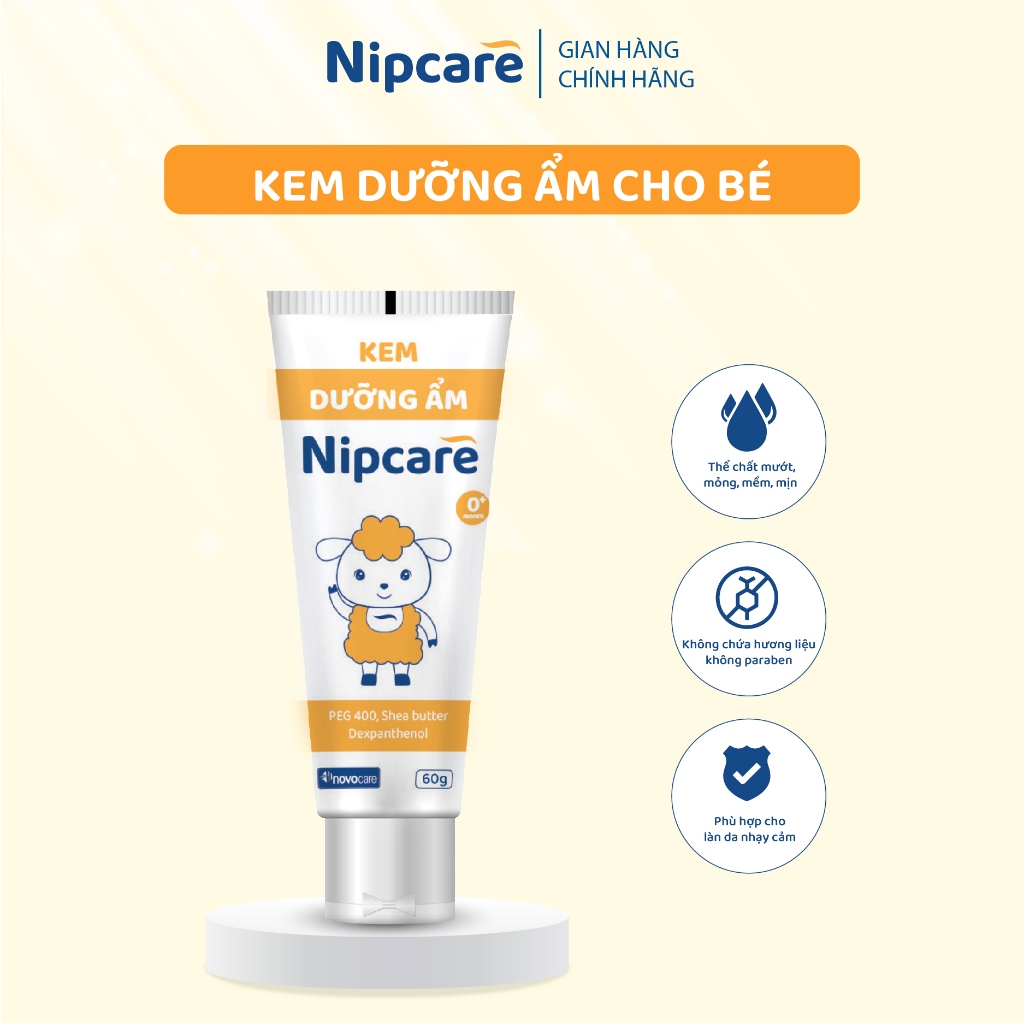 Kem dưỡng ẩm Nipcare Novocare 60g - dưỡng ẩm cho bé, làm mềm và làm dịu da
