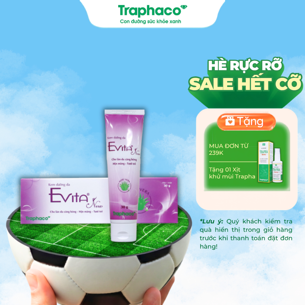 Mỹ phẩm Kem Dưỡng Da Evita New Traphaco- Hỗ Trợ Dưỡng Ẩm, Ngăn Ngừa Lão Hoá,Nám Trên Da,Giúp Da Căng