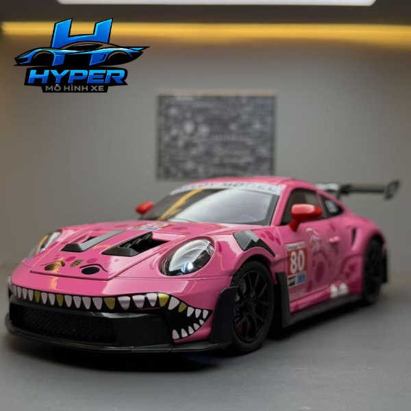 Mô Hình Xe Kim Loại PORSCHE 911 GT3 REXY Tỉ Lệ 1:24, Xe Có Đèn,Chạy Bằng Cót, Kèm Đế Nhựa Trưng Bày