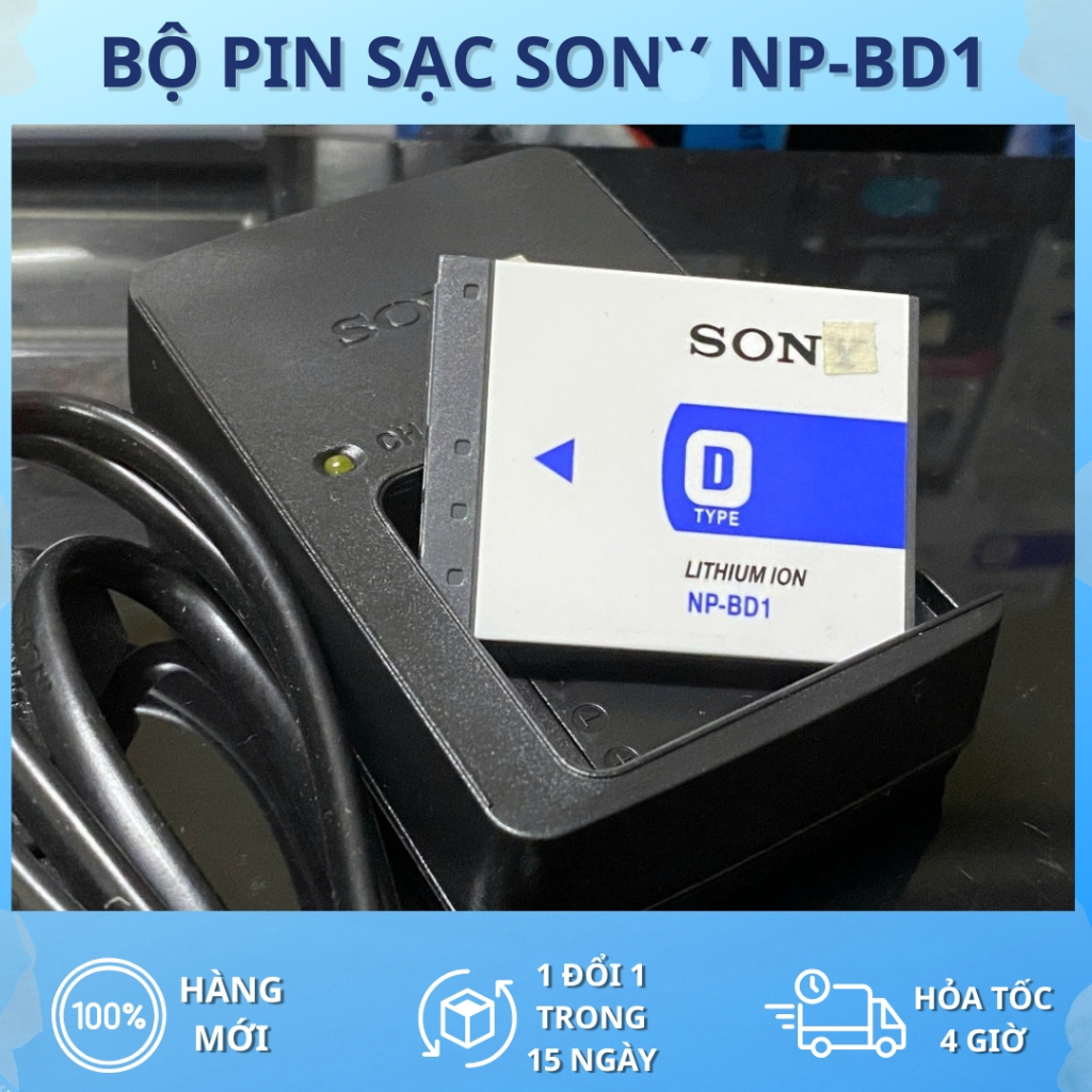 Bộ Pin, Sạc Sony NP-BD1 Cho Cyber-shot T DSC-T2 DSC-T70 DSC-T75 DSC-T77 DSC-T90 DSC-T200 DSC-T300 DS