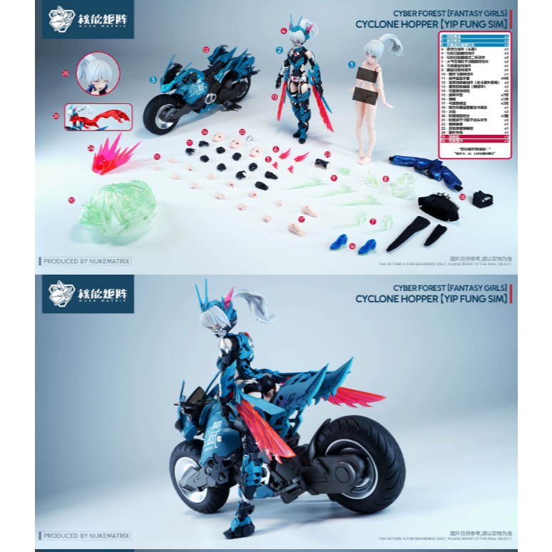 Mô Hình Lắp Ráp Nuke Matrix Cyber Forest Cyclone Hopper Ye Fengchan Kamen Grasshopper Mecha Girl