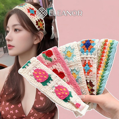 Miếng dán tóc nữ Eleanor Accessories dệt kim hoa nhí dễ thương phụ kiện tóc băng đô dán tóc 12056