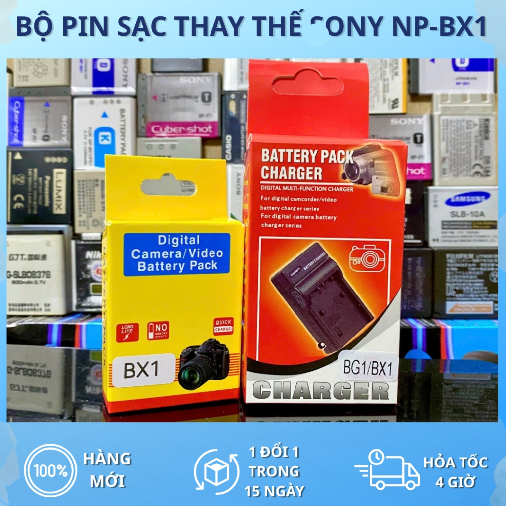Bộ Pin, Sạc Thay Thế Sony BX1 Dùng Cho RX100, RX100 II, RX100 III, RX100 IV, RX100 V, RX100 VI, RX10