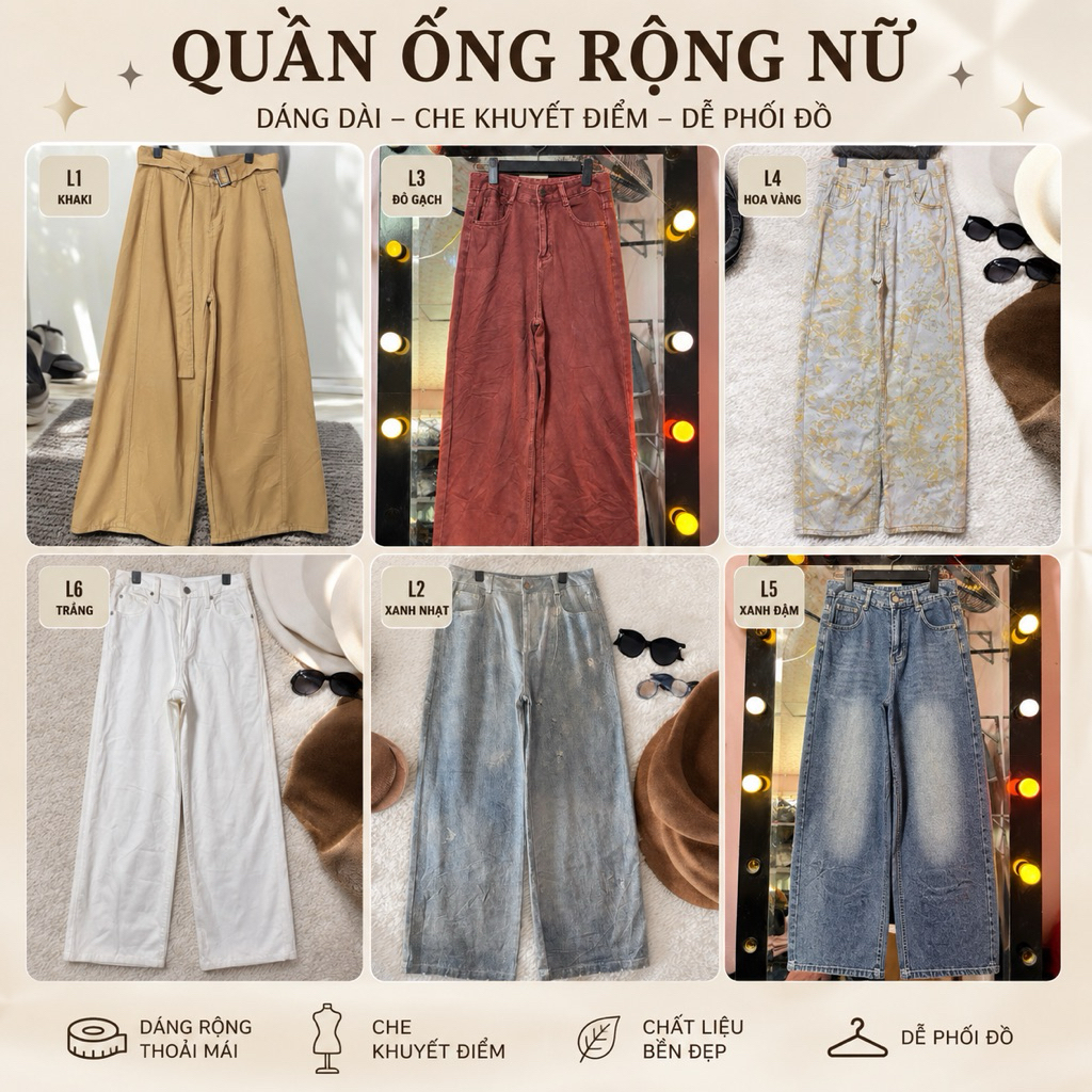 [2HAND] Quần bò xuông nam nữ ống rộng ,Quần bò 2hand độc lạ(nhiều mẫu)