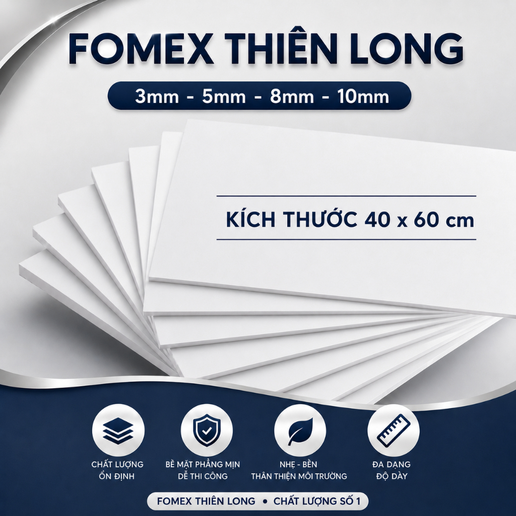 Tấm Fomex, Tấm Bìa Mô Hình, Bìa Fomex, Tấm Fomex Trắng Dày 5mm.