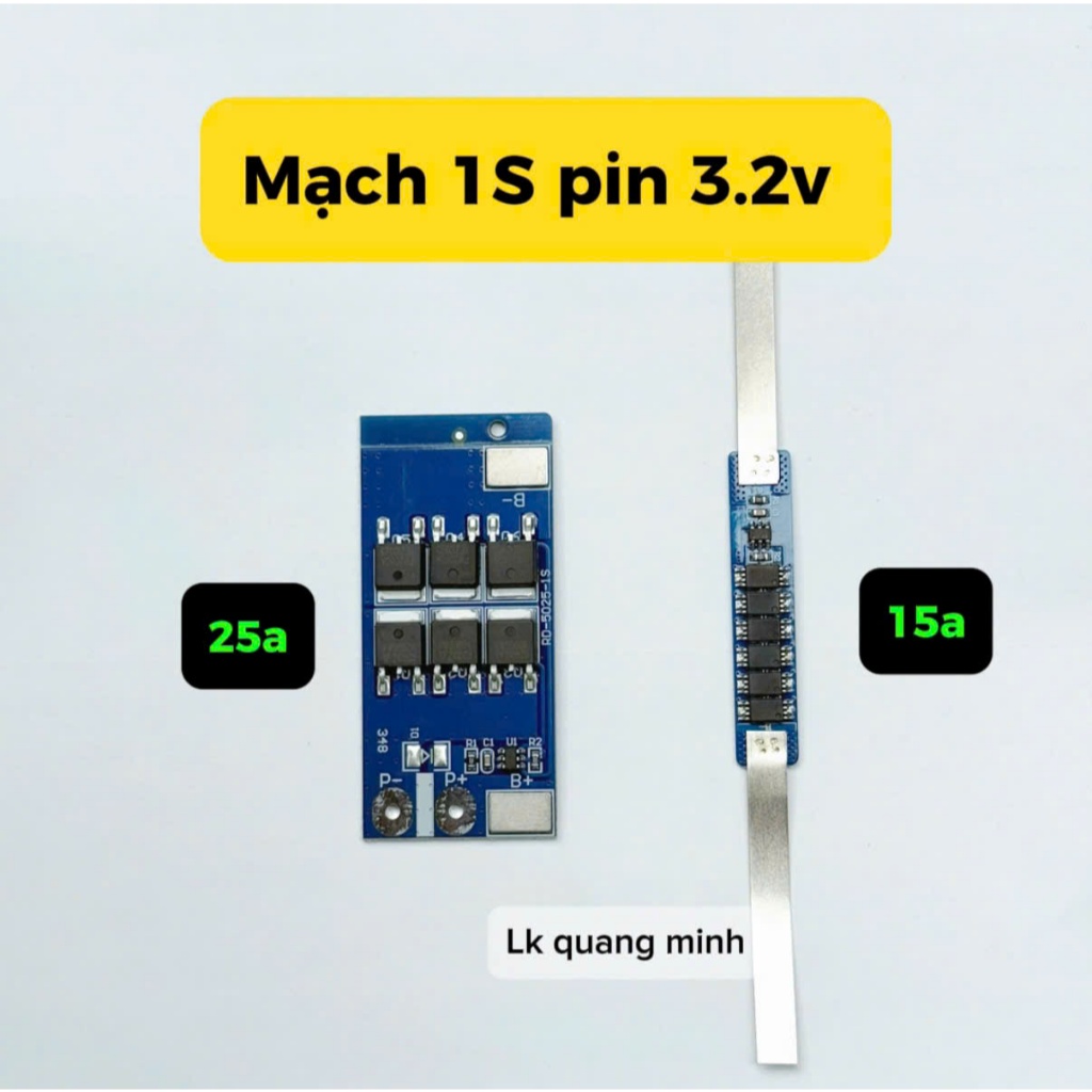 Mạch 1S - 15A -25a cho đèn năng lượng mặt trời pin sắt 3.2v-Lifepo4
