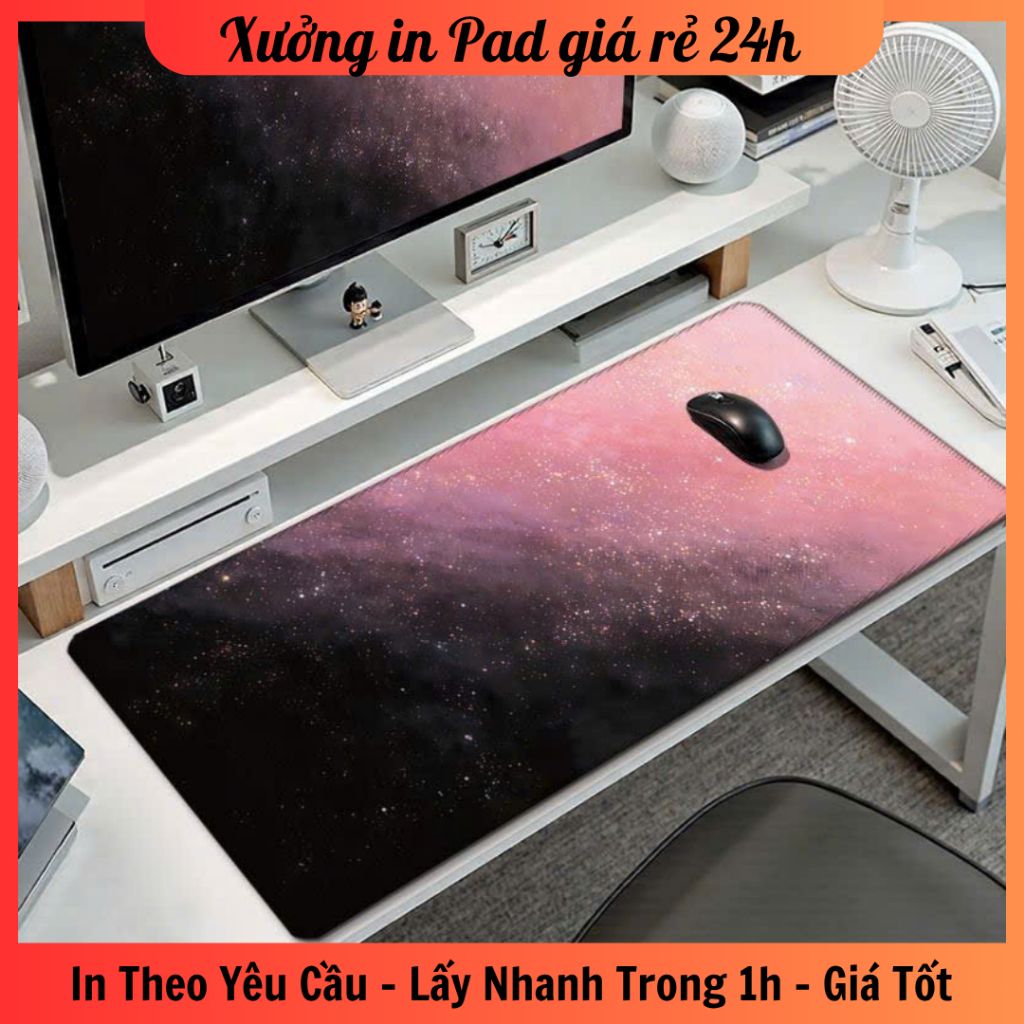Lót chuột Tối giản, màu đen size 60x30, 60x40, 70x30 - In hình theo yêu cầu - Hỏa tốc - Lấy ngay