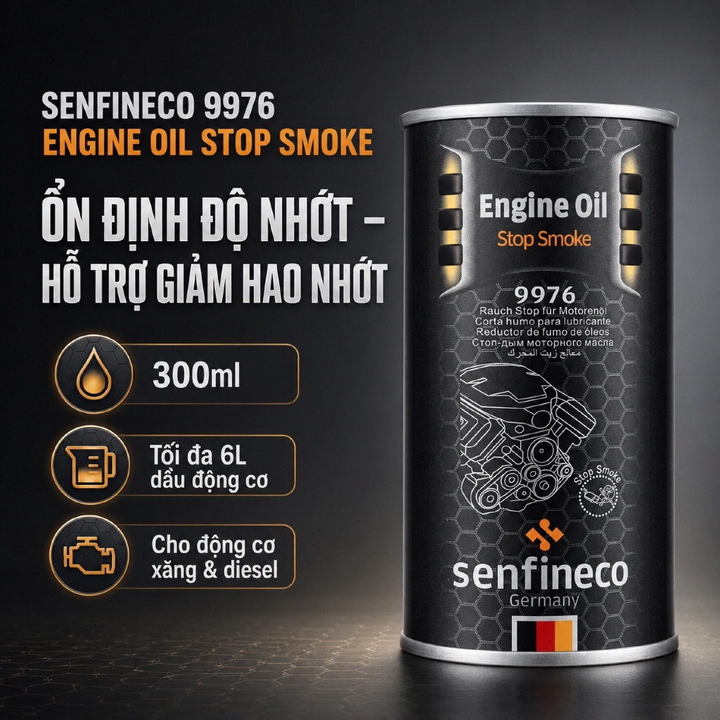 Senfineco Engine Oil Treatment 9976 - Phụ Gia Nhớt Tăng Chất Lượng Nhớt | Bảo Vệ & Chống Khói 300ML