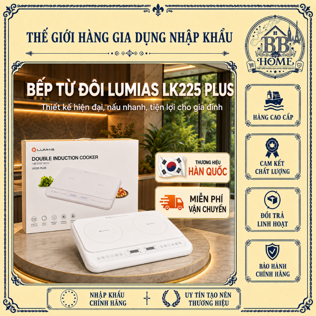 🔥 Bếp Từ Đôi Lumias LK225 Plus Hàn Quốc - Mạnh mẽ, An toàn, Tiện lợi ✨
