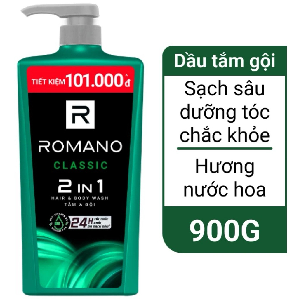 Tắm gội Romano 2 in 1 900g