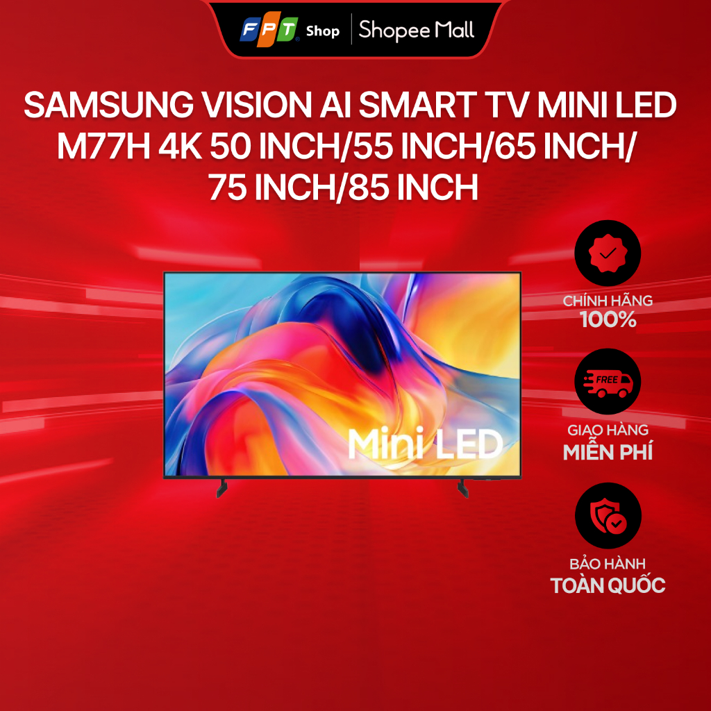 Samsung Smart TV Mini LED 4K UA50M77HAK 50 inch/55 inch/65 inch/75 inch/85 inch