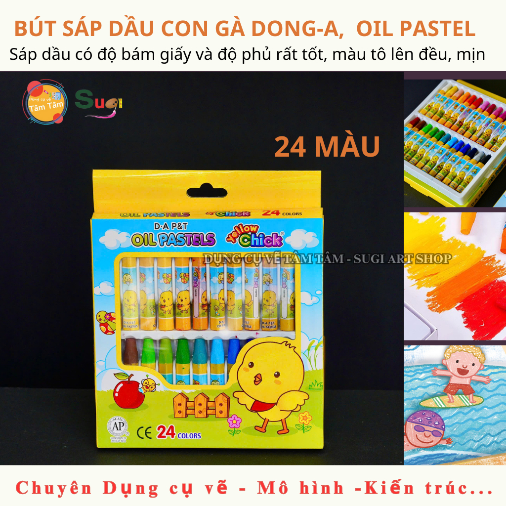 Bút sáp dầu Dooly Hộp giấy,Sáp Con gà, Dooly Oil Pastel- [ Sugi Art Shop ]