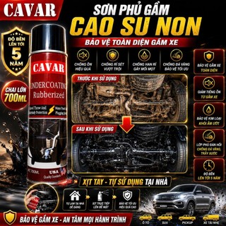 Sơn Phủ Gầm Ô tô ,Sơn Phủ Gầm, Xịt Tay, Chống Ồn, Chống Rỉ Sét, Mọt Khung Xe, Tăng Độ Cách Âm Ô tô Cavar 700ML