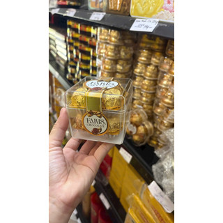 Socola 8viên - 2 Tầng Faris Rocher Hộp chử nhật mica- Hàng Tết ( date 12/2026)