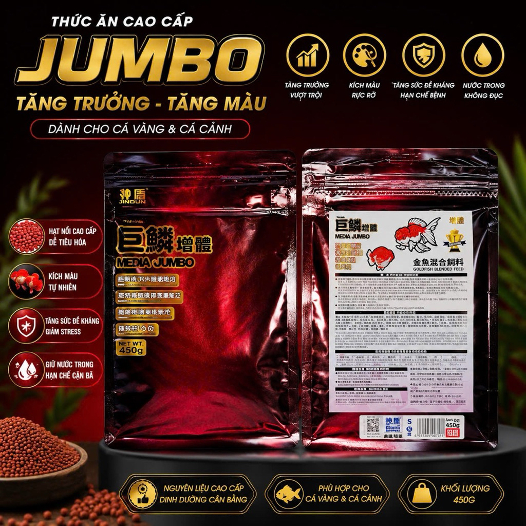 (Xả hàng)Cám cá vàng Mega Jumbo cho cá vàng tăng size body lớn nhanh