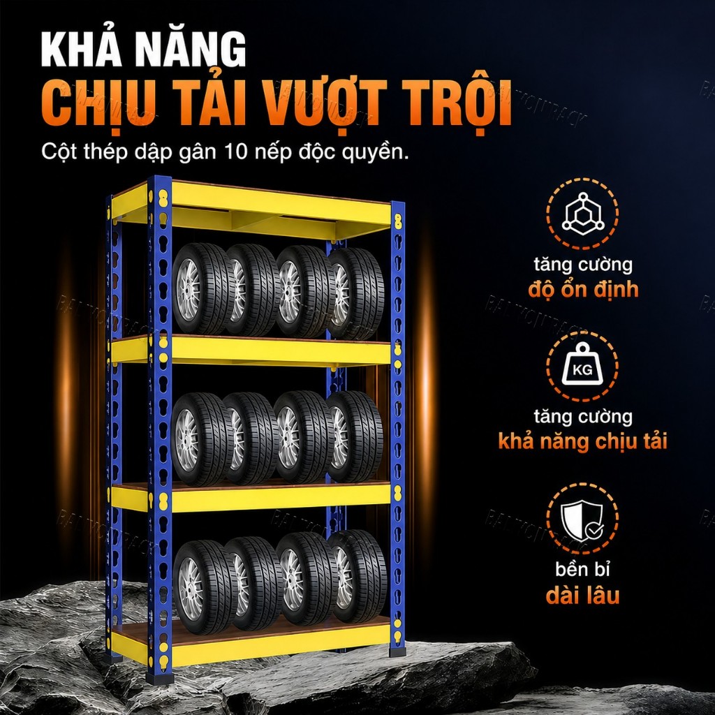Bali Kệ Sắt Kệ Kho Chịu Tải Nặng 500kg Không Cần Ốc Vít Điều Chỉnh Chiều Cao Cho Garage Xưởng Ô Tô | BigBuy360 - bigbuy360.vn