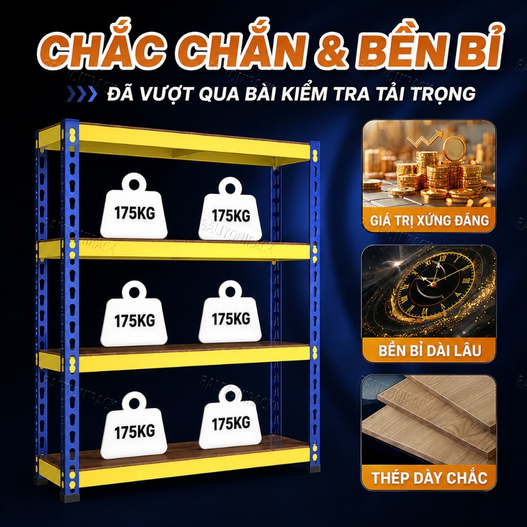 Bali Kệ Sắt Kệ Kho Chịu Tải Nặng 500kg Không Cần Ốc Vít Điều Chỉnh Chiều Cao Cho Garage Xưởng Ô Tô | BigBuy360 - bigbuy360.vn