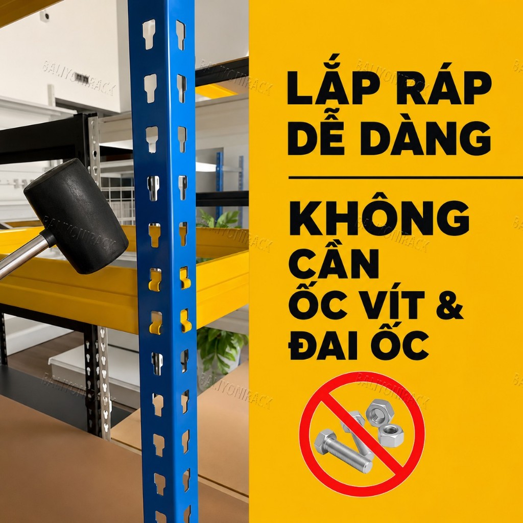 Bali Kệ Sắt Kệ Kho Chịu Tải Nặng 500kg Không Cần Ốc Vít Điều Chỉnh Chiều Cao Cho Garage Xưởng Ô Tô | BigBuy360 - bigbuy360.vn