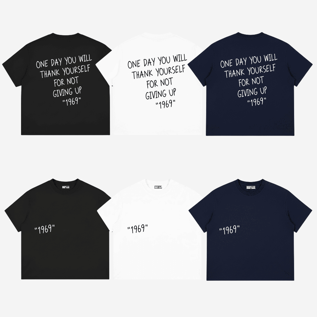 1969STUDIO Áo Thun Boxy " One Day " Áo Phông Unisex Top Menswear Cổ Tròn - BX19