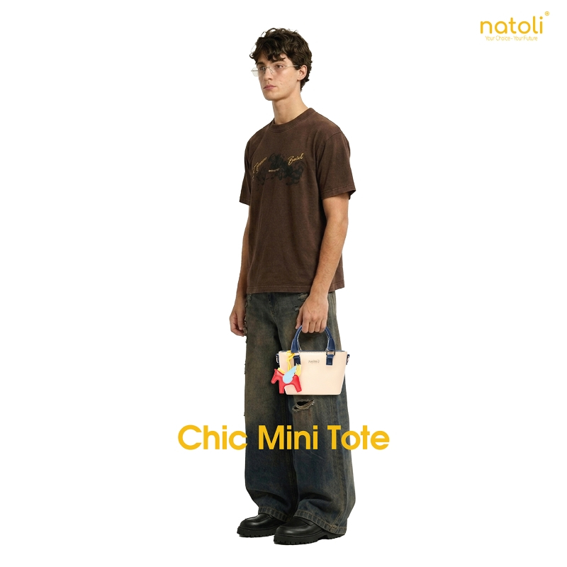 x NATOLI] Túi đeo chéo da nữ cầm tay NATOLI, túi xách mini đeo chéo chống nước cao cấp Chic Mini Tot