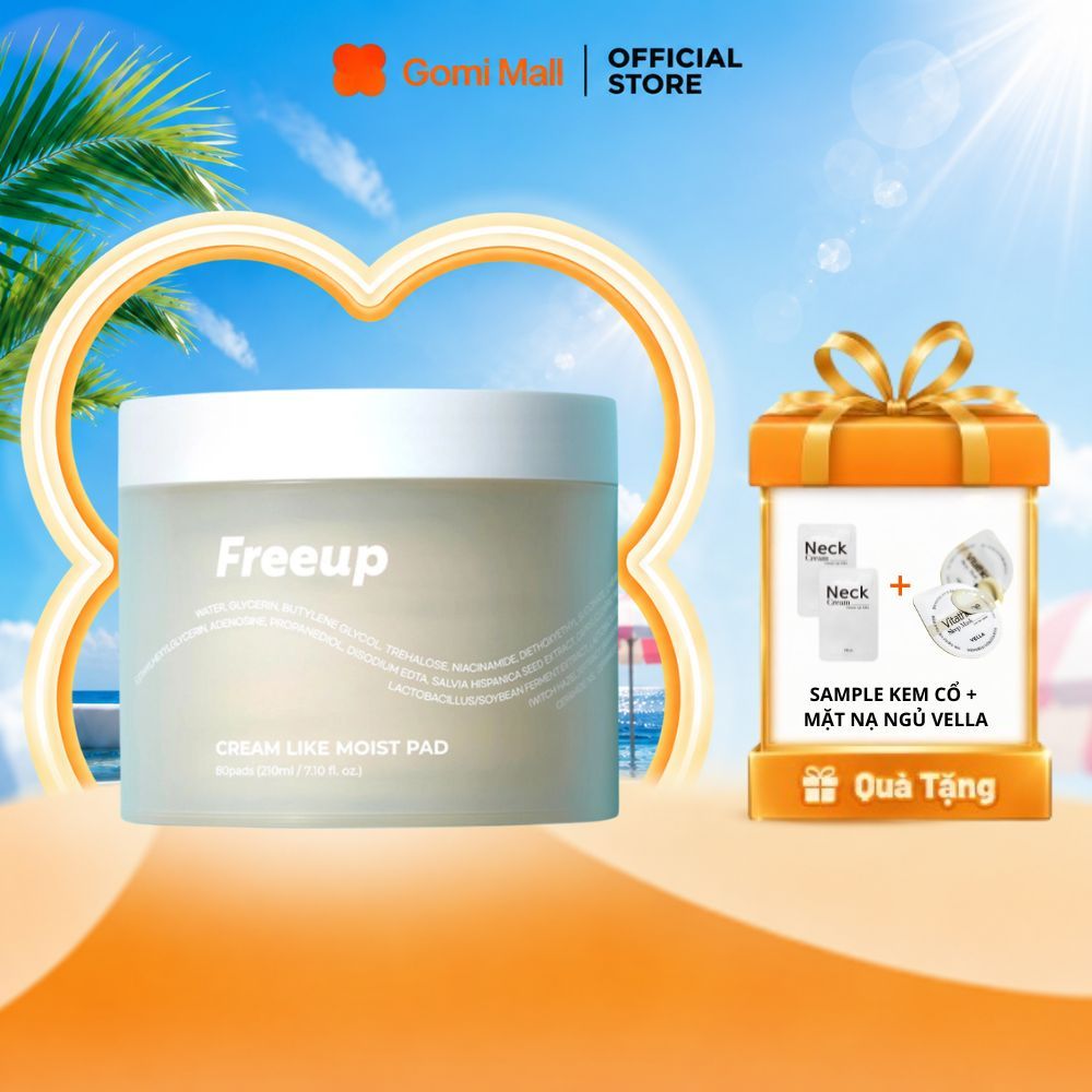 Toner Pad Dưỡng Ẩm Kết Cấu Sữa Kem Freeup Cream Like Moist Pad Hộp 80 Miếng