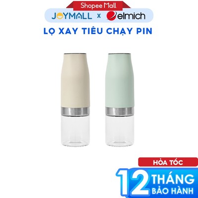 Lọ Xay Tiêu Chạy Pin Elmich PME9309 , Hàng Chính Hãng, Tùy Chỉnh Độ Mịn, Cối Thủy Tinh - JoyMall