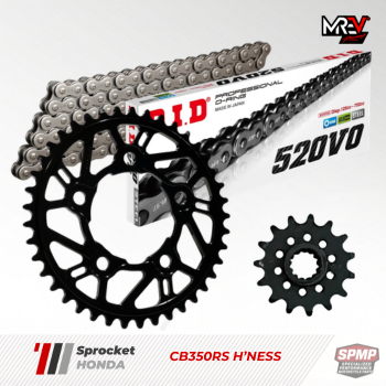 NHÔNG SÊN DĨA MREV CHO HONDA CB350RS 2024 H'ness 14-35/520