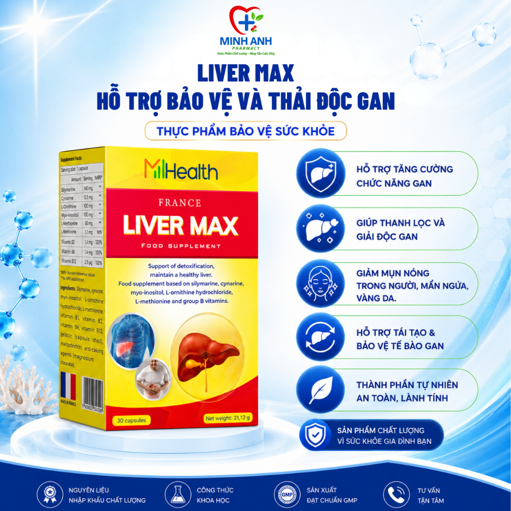 (Quà tặng hấp dẫn) LIVER MAX – HỖ TRỢ BẢO VỆ VÀ THẢI ĐỘC GAN