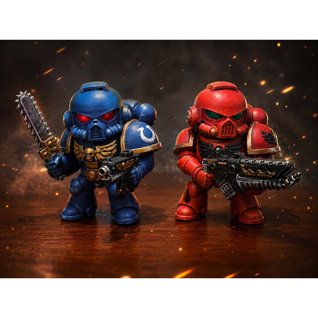 Mô hình Space Marine Warhammer 40K phong cách chibi