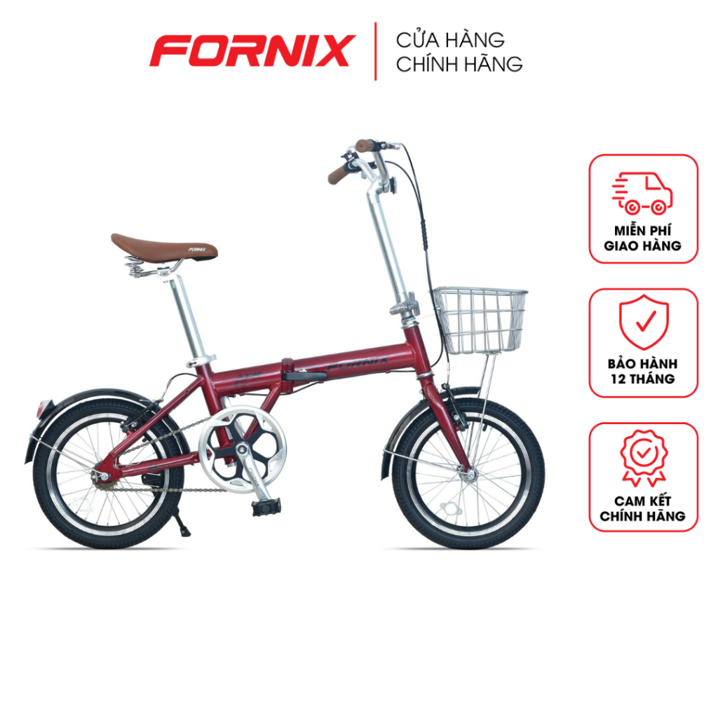Xe Đạp Gấp Fornix Khung Nhôm 16 Inch Gấp Gọn Dễ Mang Theo Cốp Ô Tô