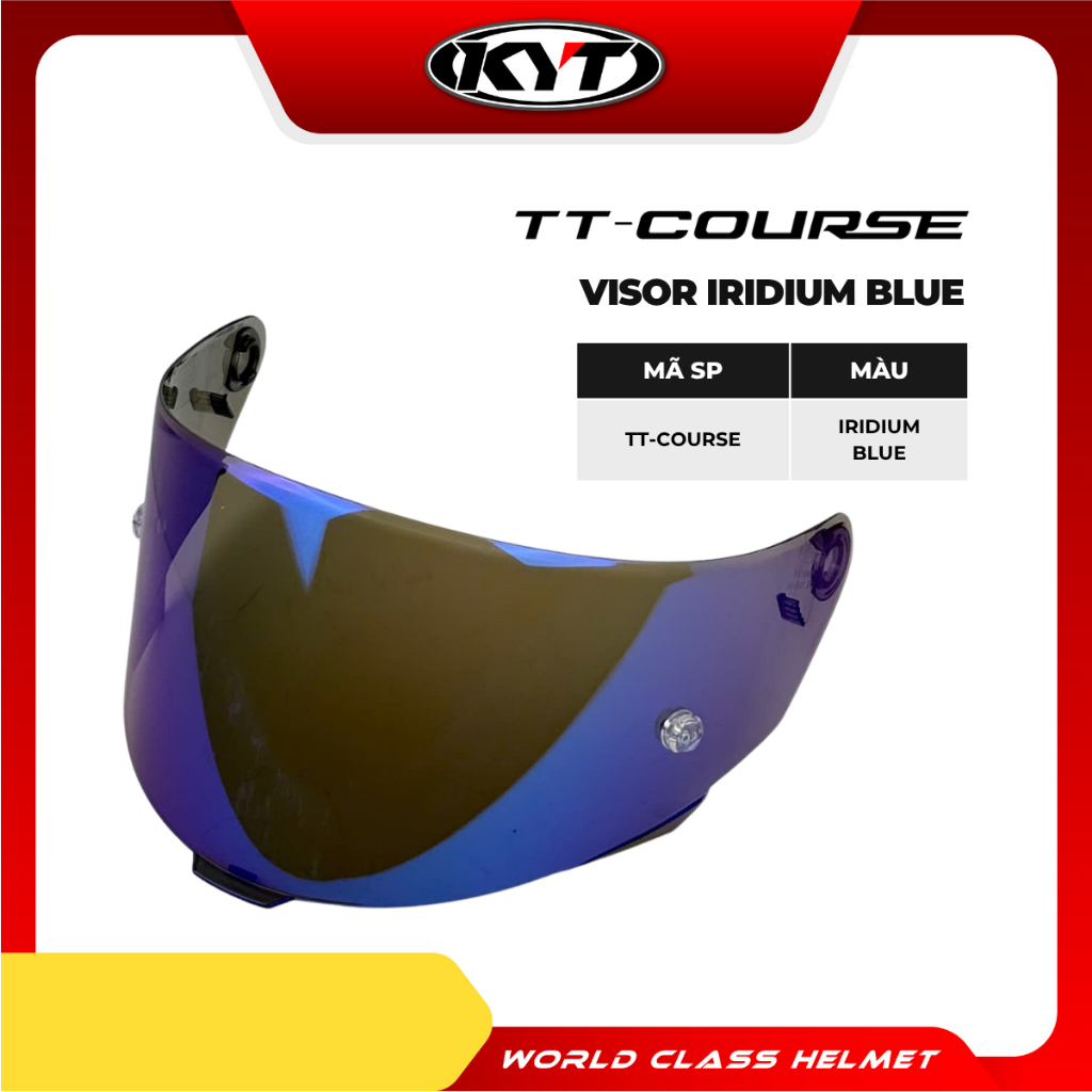 Kính Chắn Gió KYT TT Course Visor Iridium Blue – Kính Gương Xanh Chống Chói Dành Cho Dòng Nón KYT TT