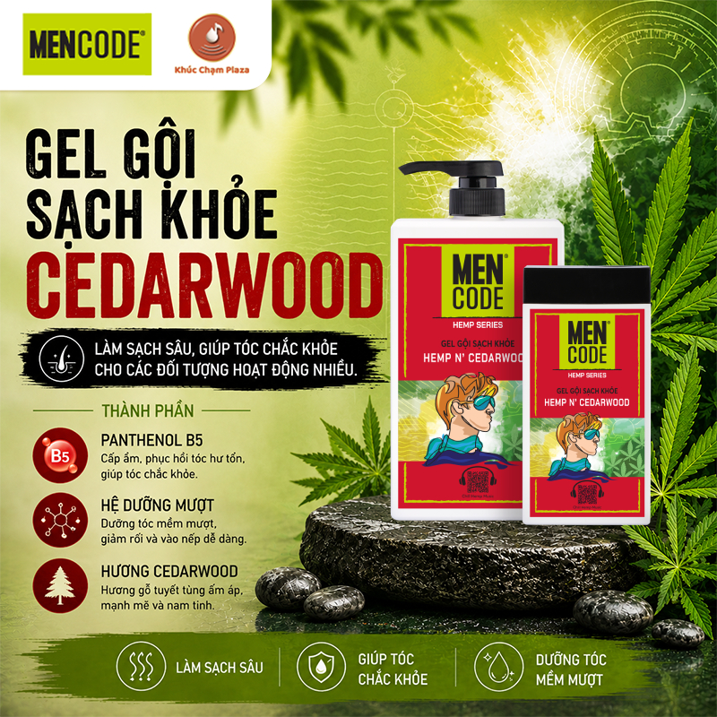 GEL GỘI NAM GIỚI SẠCH KHỎE - MENCODE H.E.M.P N' CEDARWOOD 630G