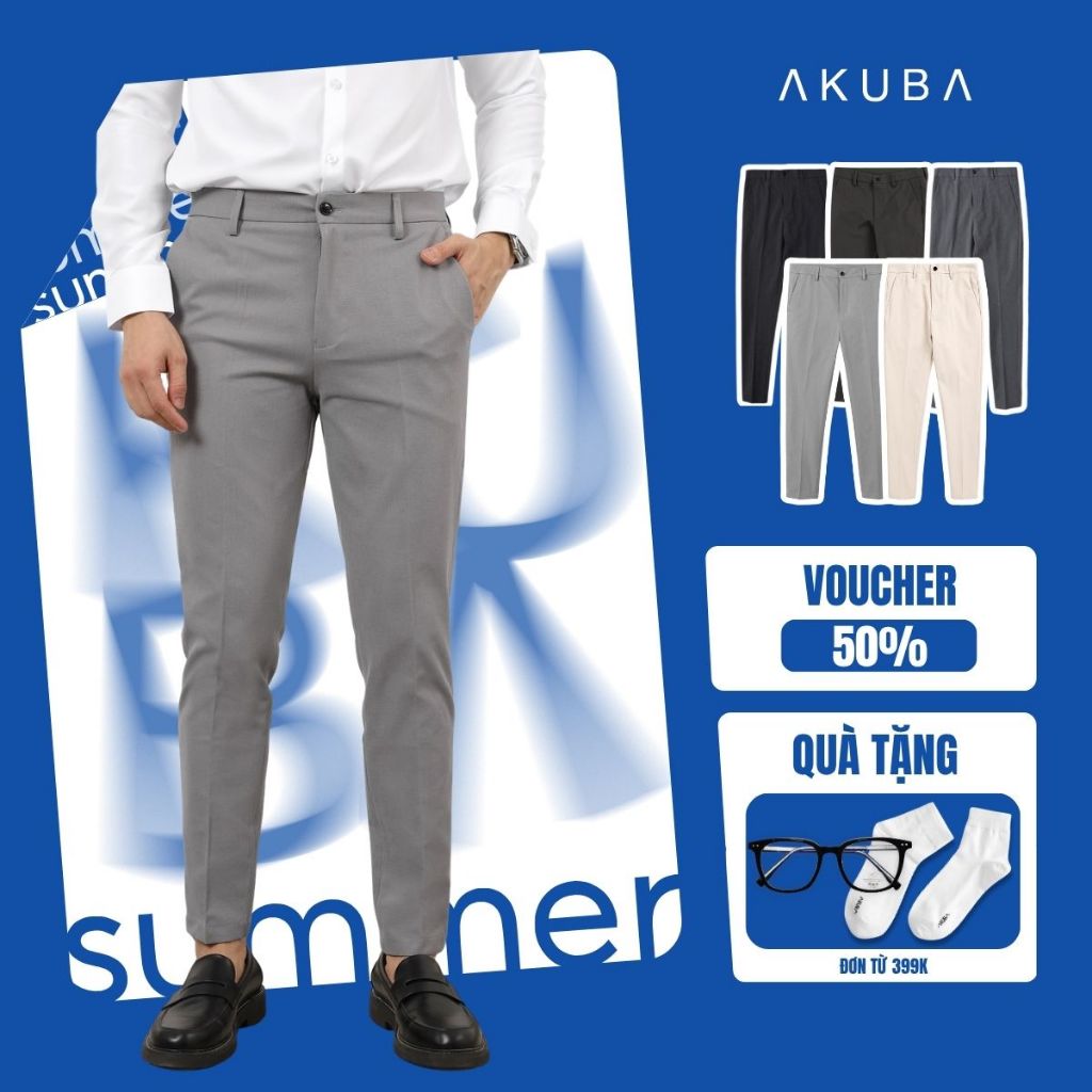 Quần Tây Nam AKUBA Cao Cấp Slimfit Công Sở Tôn Dáng, Trẻ Trung | 02E710