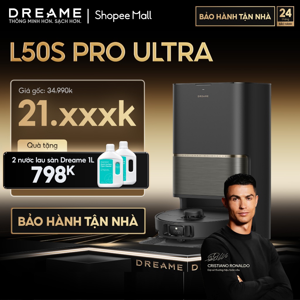 [Bảo hành tận nhà] Dreame L50s Pro Ultra/ L50 Ultra CE Robot Hút Bụi Lau Nhà | Lực Hút 30.000Pa