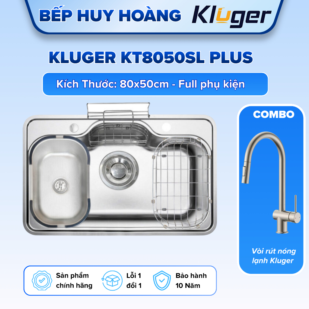 Chậu rửa bát Kluger KT8050SL Plus | Hàng chính hãng
