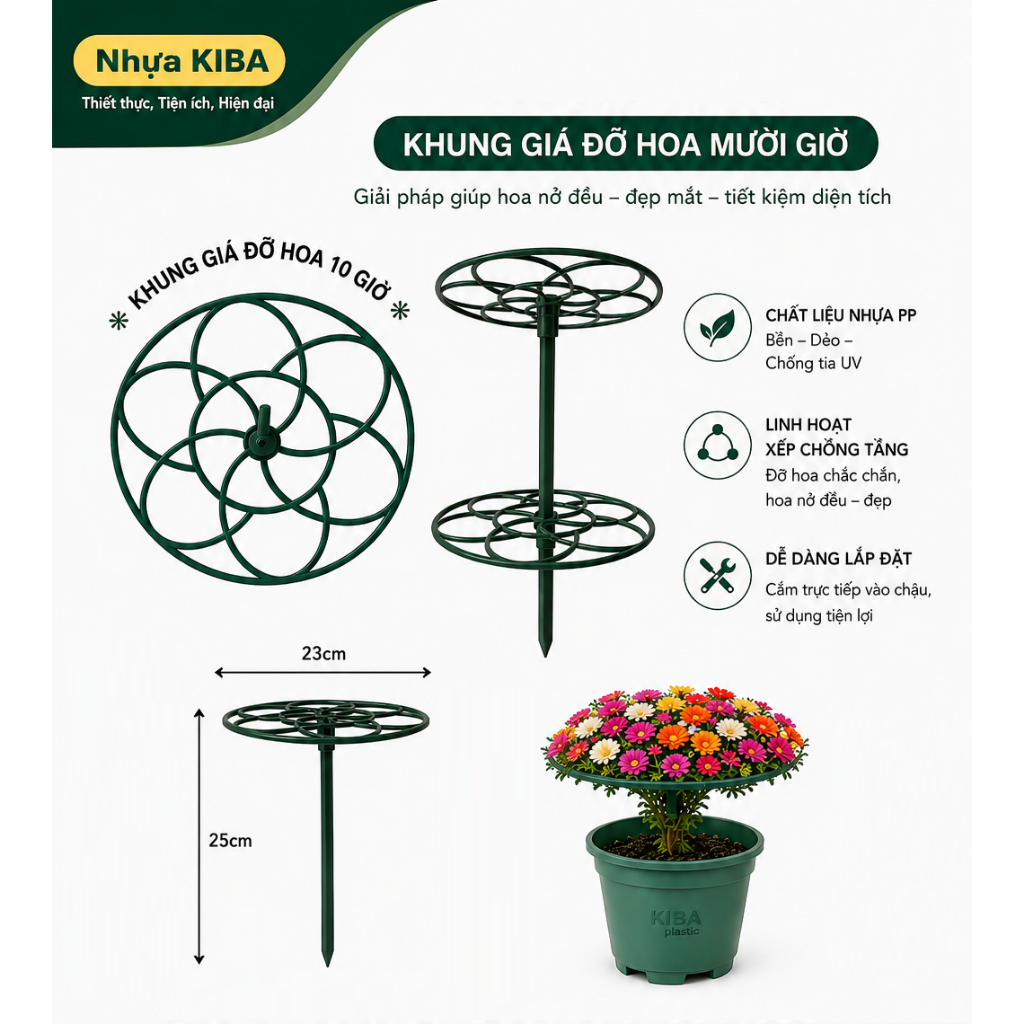 KhungTrồng Hoa Mười Giờ, Giá Đỡ Hoa Mười Giờ, Khung Tạo Hình Hoa Mười Giờ Bonsai, Khung Leo Hoa 10 G