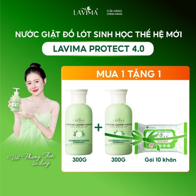 Nước Giặt Đồ Lót Sinh Học Lavima Protect 4.0 x3 Enzym Làm Sạch Vết Ố, Chai 300ml