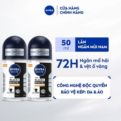 Combo 2 Lăn Ngăn Mùi NIVEA MEN Black&White Hương Nam Tính/Hương Năng Động/Hương Nước Hoa(50 ml)- 85392x2/82245x2/98960x2