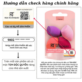 Set 4 bông mút mini RT Real Techniques 4 Mini Miracle Complexion Sponges mã loại 01492