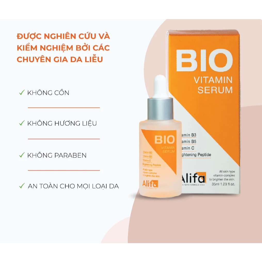 Serum Dưỡng Ẩm Và Dưỡng Sáng Da BIO Alifa Vitamin Serum 35ml – Niacinamide, Vitamin C, HA, Peptide