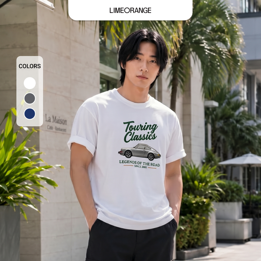 Áo Thun Nam Oversize Graphic Touring Classics LIMEORANGE - LM26101101
